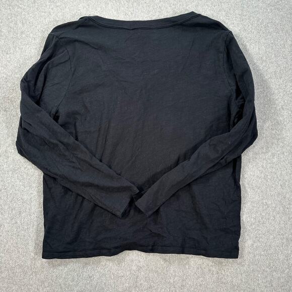 Oak & Trellis Long Sleeve V-Neck Top Womens 2X Black Pullover Minimalist Neutral - Picture 7 of 7